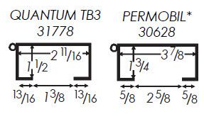 Therafin-31778-Half Tray Bracket, Steel Channel for Quantum TB3, Flip-Away