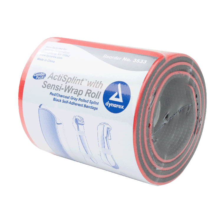 Dynarex-3533 ActiSplint with Sensi-Wrap Roll, 2" x 5 yd, Black, 50/cs | Quantity - 1x CS