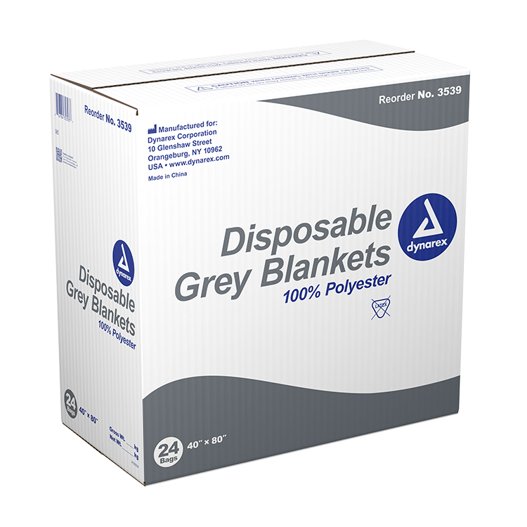 Dynarex Disposable Grey Blanket and Blue Non Woven Blanket
