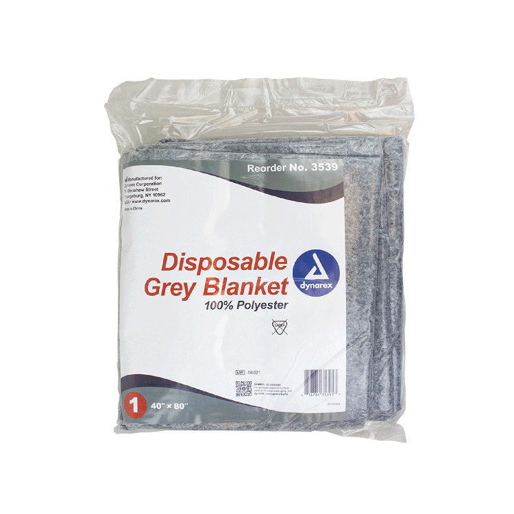 Dynarex Disposable Grey Blanket and Blue Non Woven Blanket