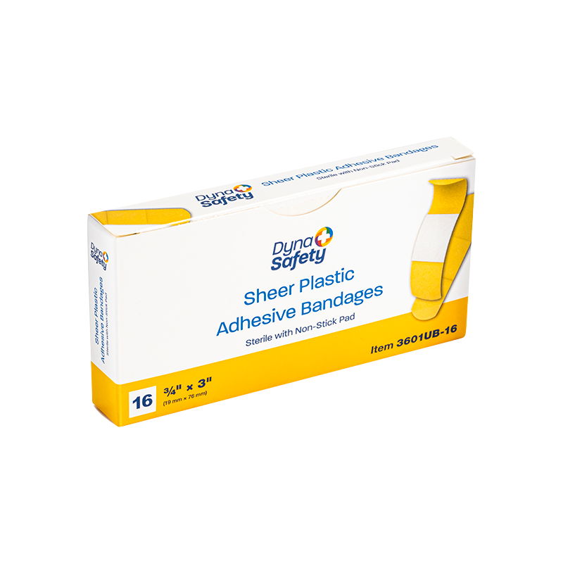 Dynarex 3601UB-16 Sheer Plastic Adhesive Bandages Sterile 3/4" X 3" (16) (100/16/CS)