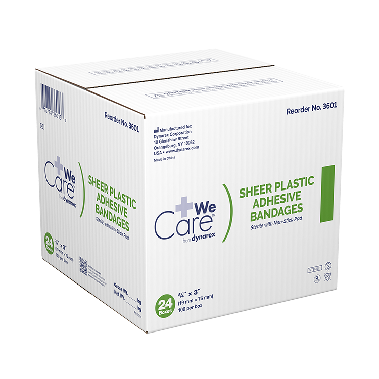 Dynarex Sheer Plastic Adhesive Bandages - Sterile