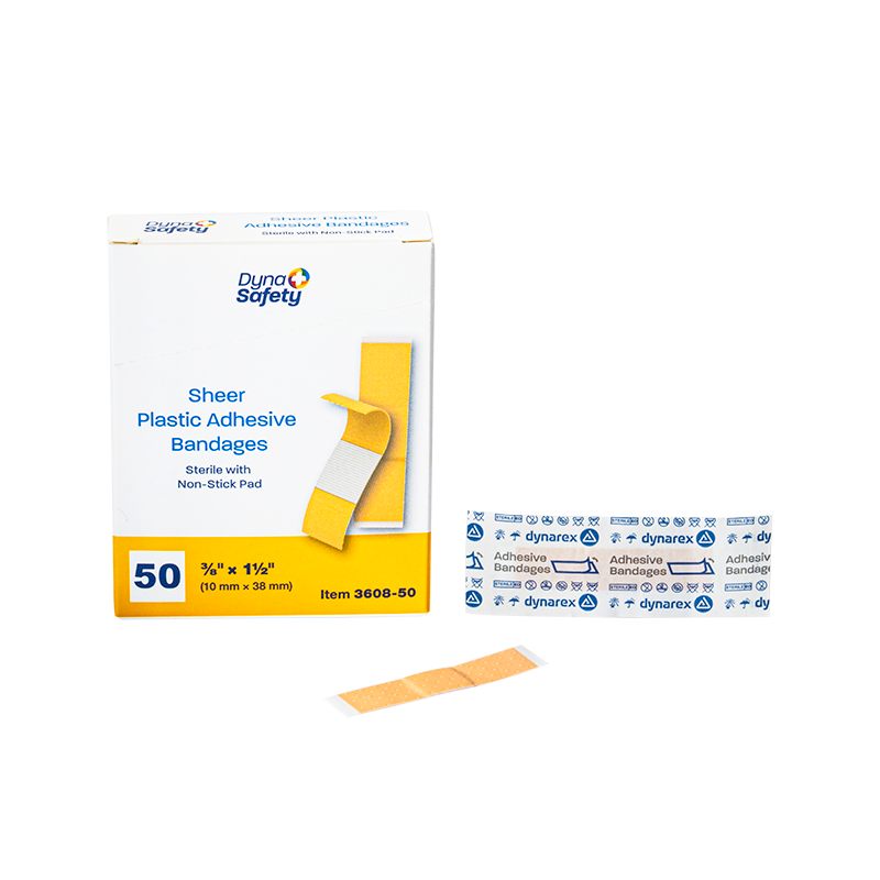 Dynarex Sheer Plastic Adhesive Bandages Sterile