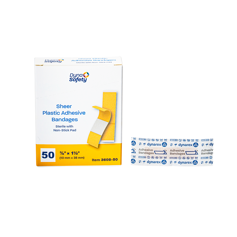 Dynarex Sheer Plastic Adhesive Bandages Sterile