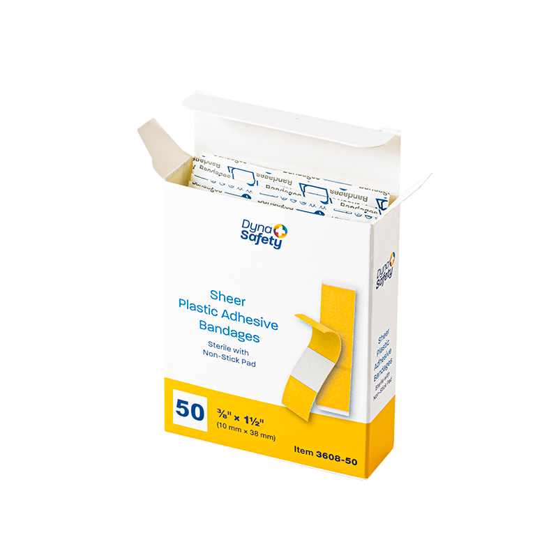 Dynarex Sheer Plastic Adhesive Bandages Sterile