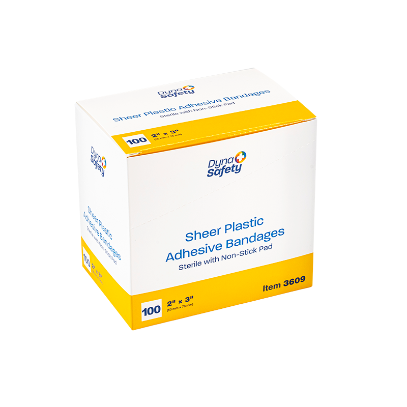 Dynarex-3609 Sheer Plastic Adhesive Bandages - Sterile 2" X 3" (24/100/cs)