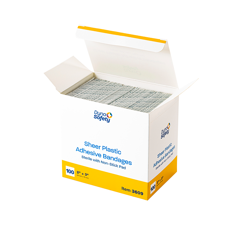 Dynarex-3609 Sheer Plastic Adhesive Bandages - Sterile 2" X 3" (24/100/cs)