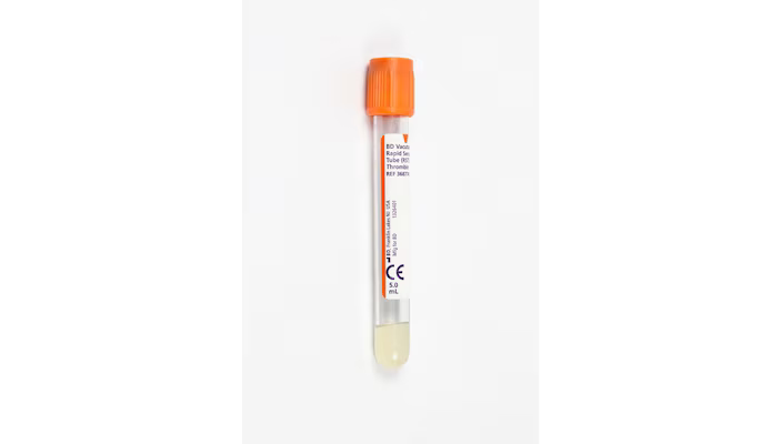 BD-368774 Plastic RST Tube, Orange Hemogard Closure, 13 x 75mm, 5mL, Paper Label, 100/pk, 10 pk/cs (Continental US Only)