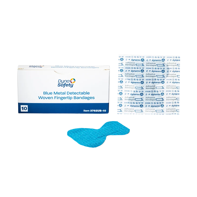 Dynarex-3762UB-10 Blue Metal Detectable Woven Bandage Fingertip (10/Bx, 50 bxs/Cs)
