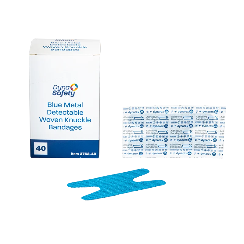 Dynarex-3763-40 Blue Metal Detectable Woven Bandage Knuckle (40/Bx, 50 bxs/Cs)