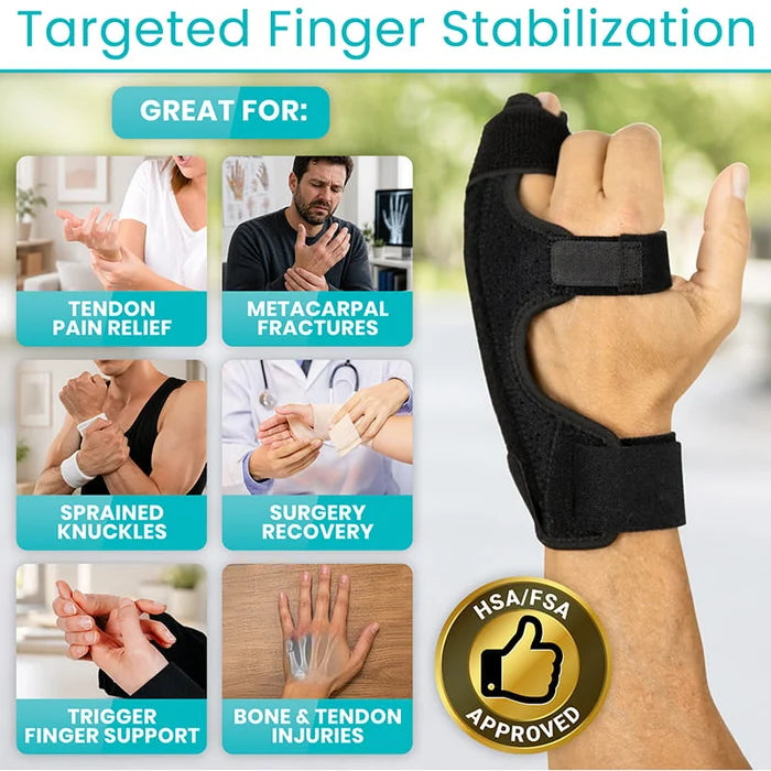 Vive Health-SUP2053BLKSM Boxer Splint - 8 inch