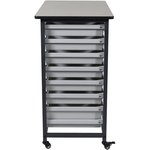Luxor-MBS-DR-8S4L Double Row Mobile Bin Storage Unit (Small & Large Bins)