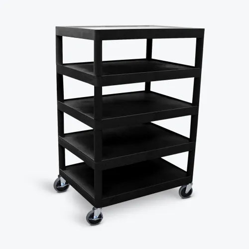 Luxor Lightweight Rolling Banquet Serving Carts with 4, 5, or 6 Shelves