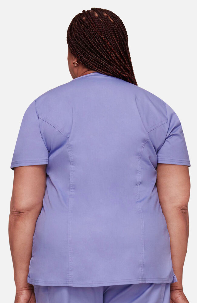 Cherokee Medical WW Core Stretch Women's Mock Wrap Princess Seam Solid Scrub Top