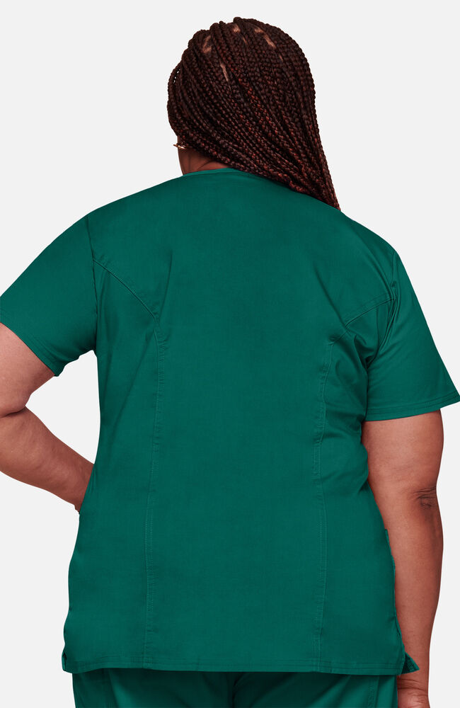 Cherokee Medical WW Core Stretch Women's Mock Wrap Princess Seam Solid Scrub Top