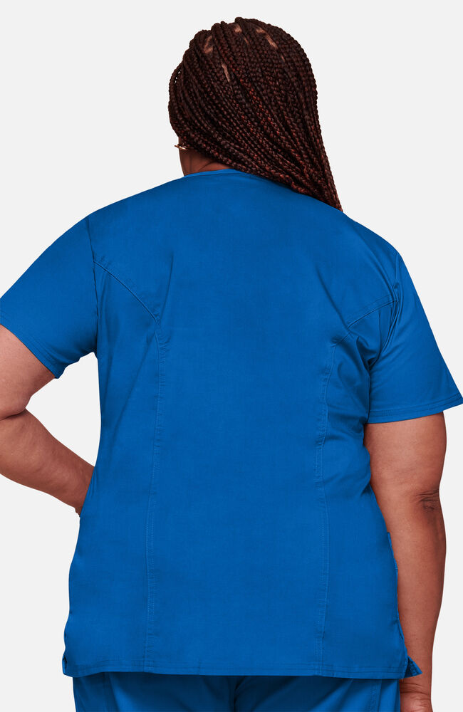 Cherokee Medical WW Core Stretch Women's Mock Wrap Princess Seam Solid Scrub Top