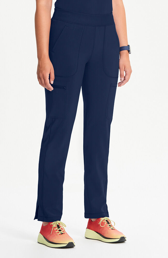 Infinity Women's Mid Rise Tapered Leg Pull-On Scrub Pant - Petite