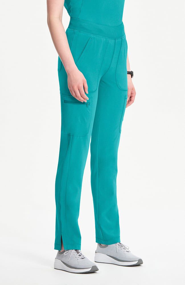 Infinity Women's Mid Rise Tapered Leg Pull-On Scrub Pant - Petite