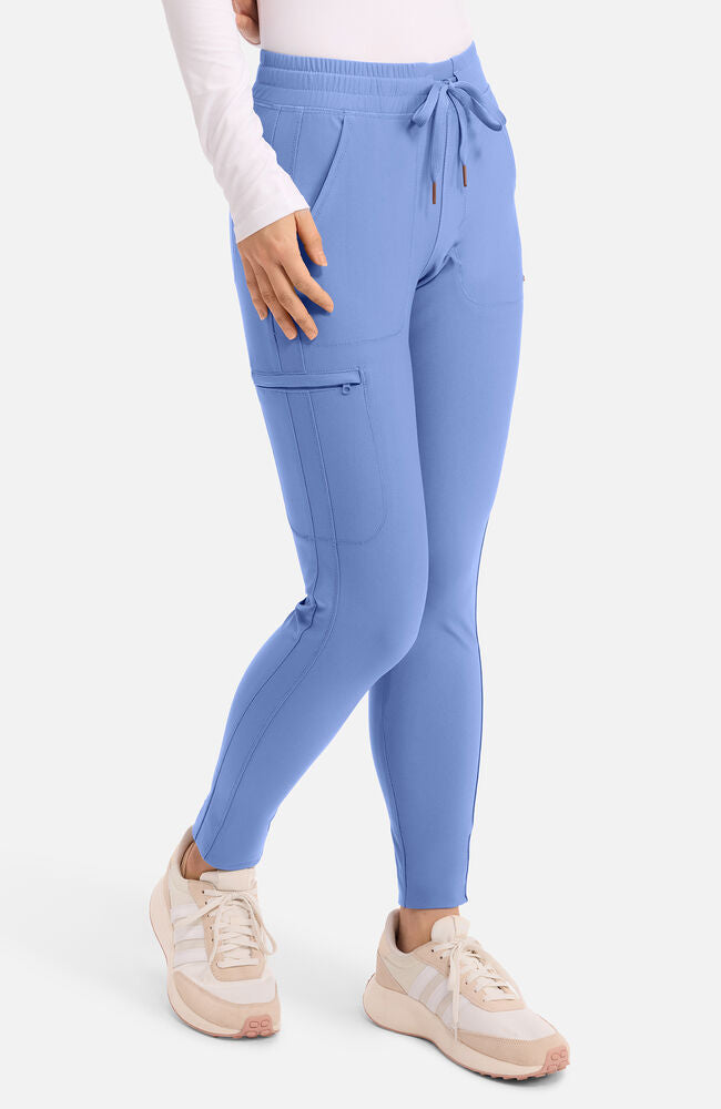 Cherokee Medical Women's Mid Rise Tapered Leg Drawstring Scrub Pant, Petite