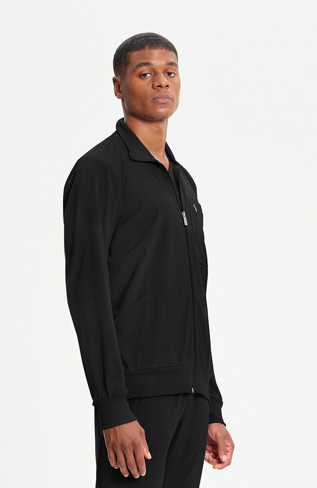 Infinity Men's Zip Front Rib Panel Scrub Jacket