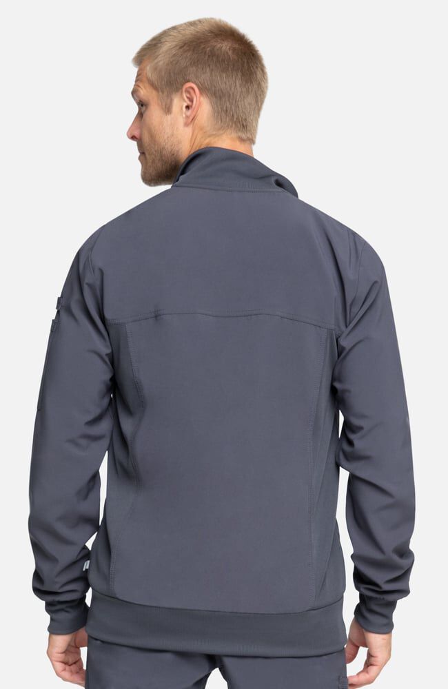 Infinity Men's Zip Front Rib Panel Scrub Jacket
