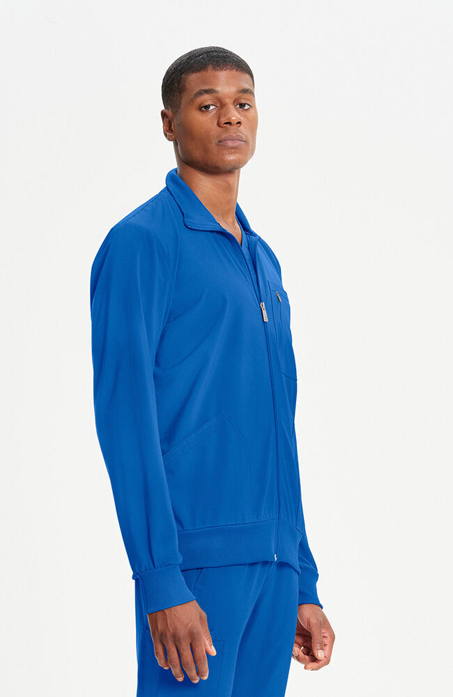 Infinity Men's Zip Front Rib Panel Scrub Jacket
