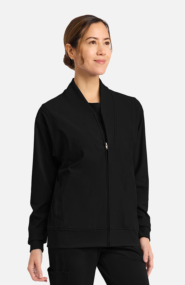 Cherokee Medical Achieve Women's 2-Pocket Shawl Collar Warm Up Scrub Jacket