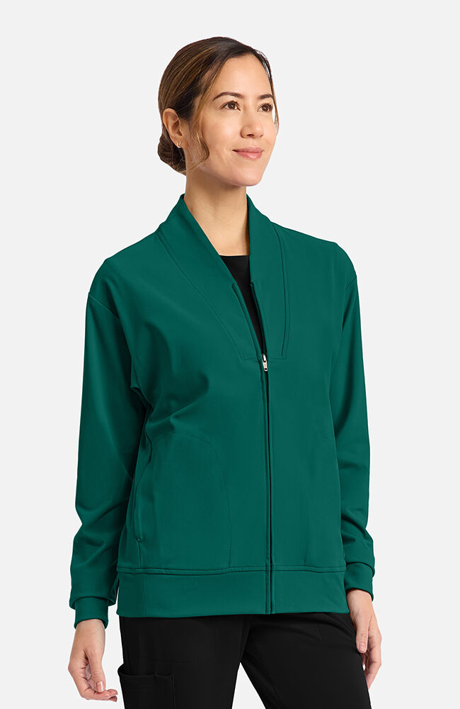 Cherokee Medical Achieve Women's 2-Pocket Shawl Collar Warm Up Scrub Jacket