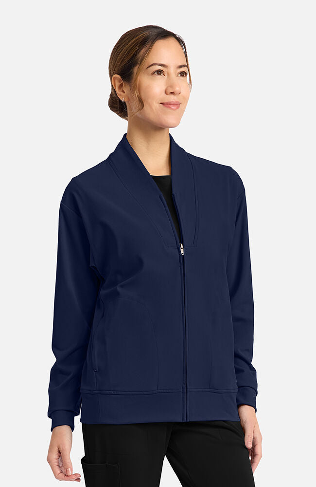 Cherokee Medical Achieve Women's 2-Pocket Shawl Collar Warm Up Scrub Jacket