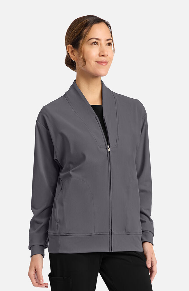 Cherokee Medical Achieve Women's 2-Pocket Shawl Collar Warm Up Scrub Jacket