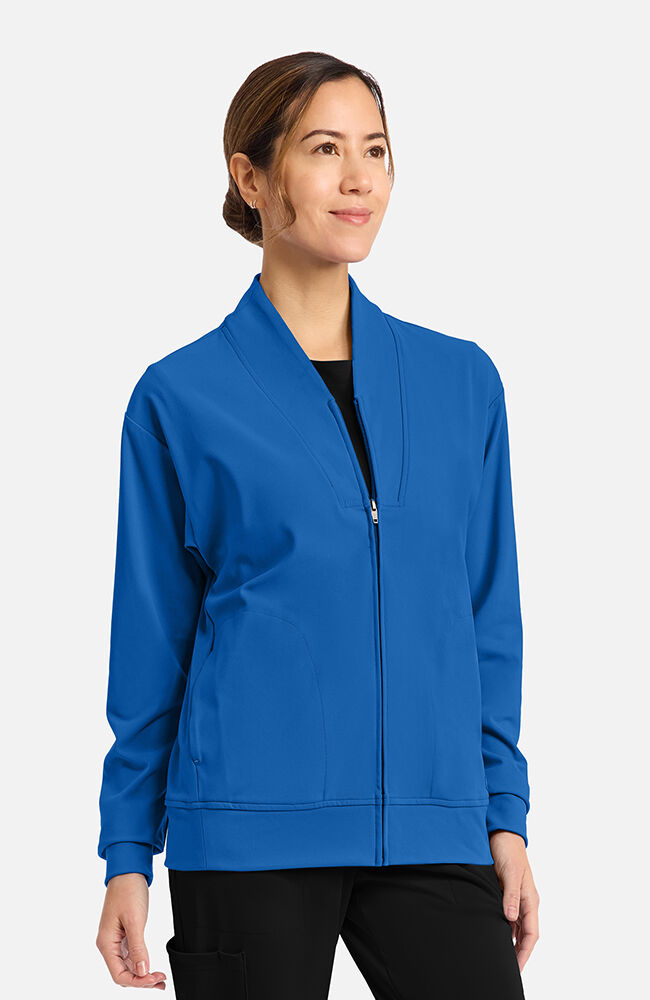 Cherokee Medical Achieve Women's 2-Pocket Shawl Collar Warm Up Scrub Jacket