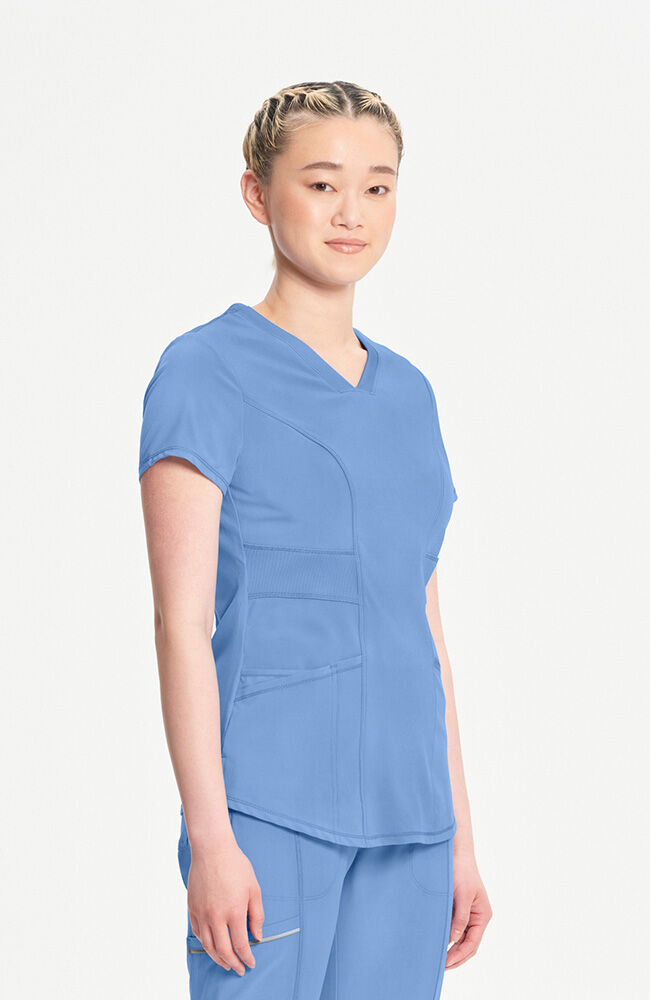 Infinity Women's 3-Pocket Knit Panel V-Neck Scrub Top