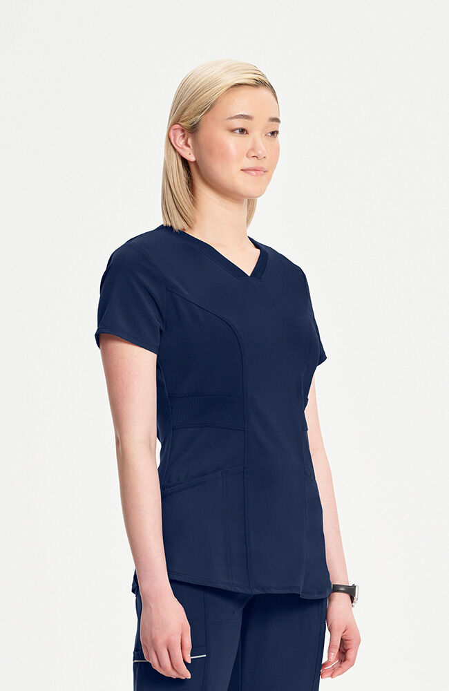 Infinity Women's 3-Pocket Knit Panel V-Neck Scrub Top