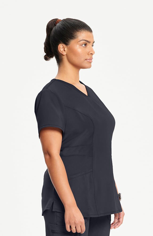 Infinity Women's 3-Pocket Knit Panel V-Neck Scrub Top