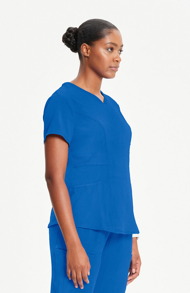 Infinity Women's 3-Pocket Knit Panel V-Neck Scrub Top