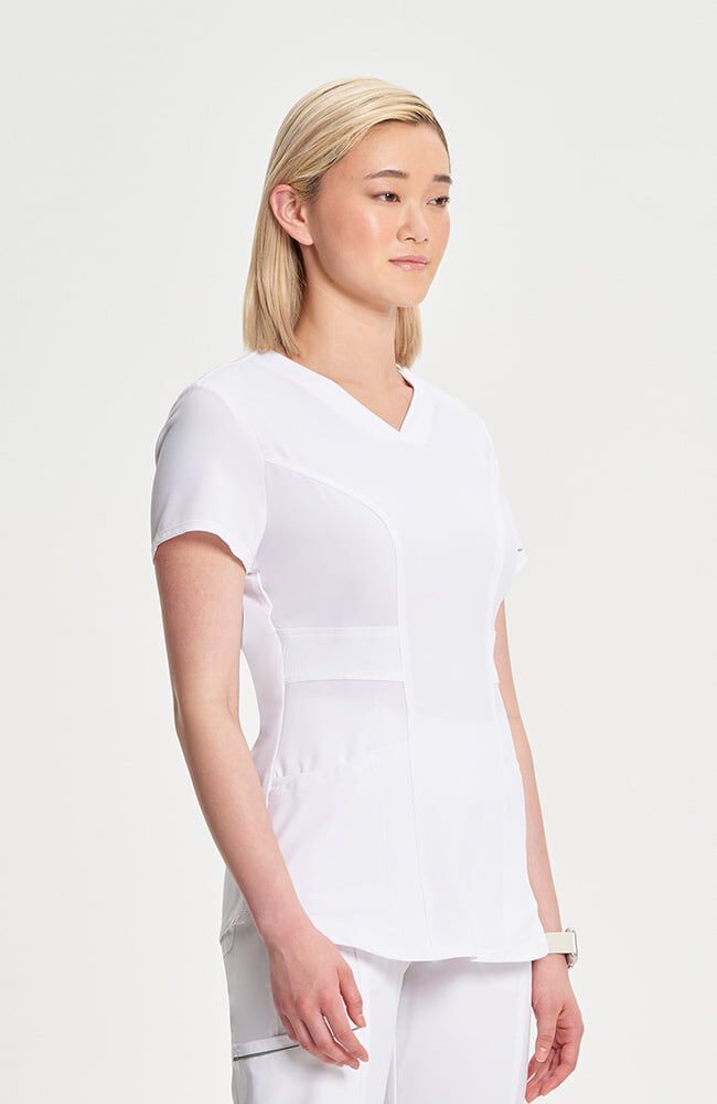 Infinity Women's 3-Pocket Knit Panel V-Neck Scrub Top
