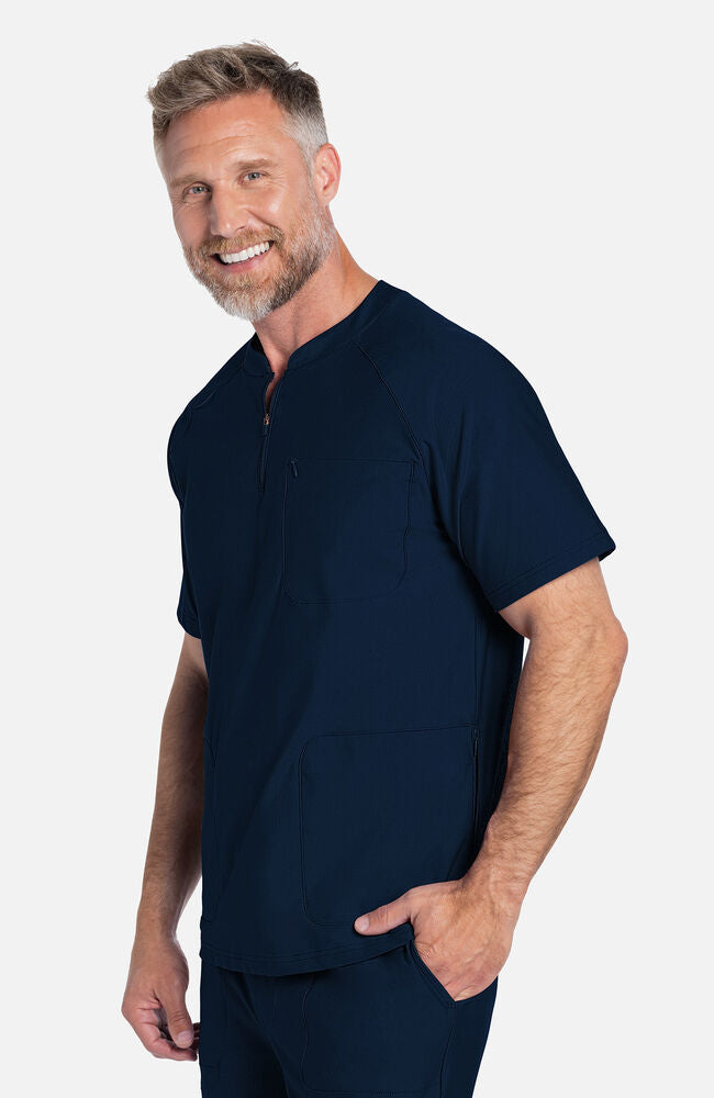 Cherokee Medical FORM Men's Quarter Zip Henley Scrub Top