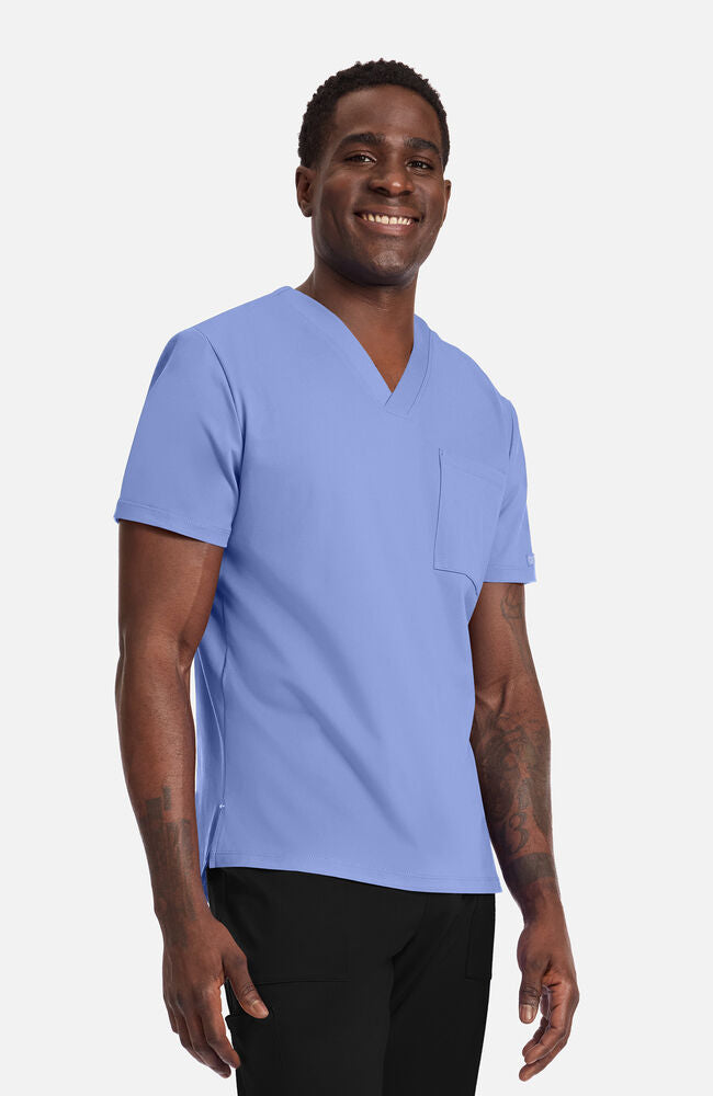 Cherokee Medical Achieve Men's 1-Pocket STRETCH V-Neck Knit Scrub Top