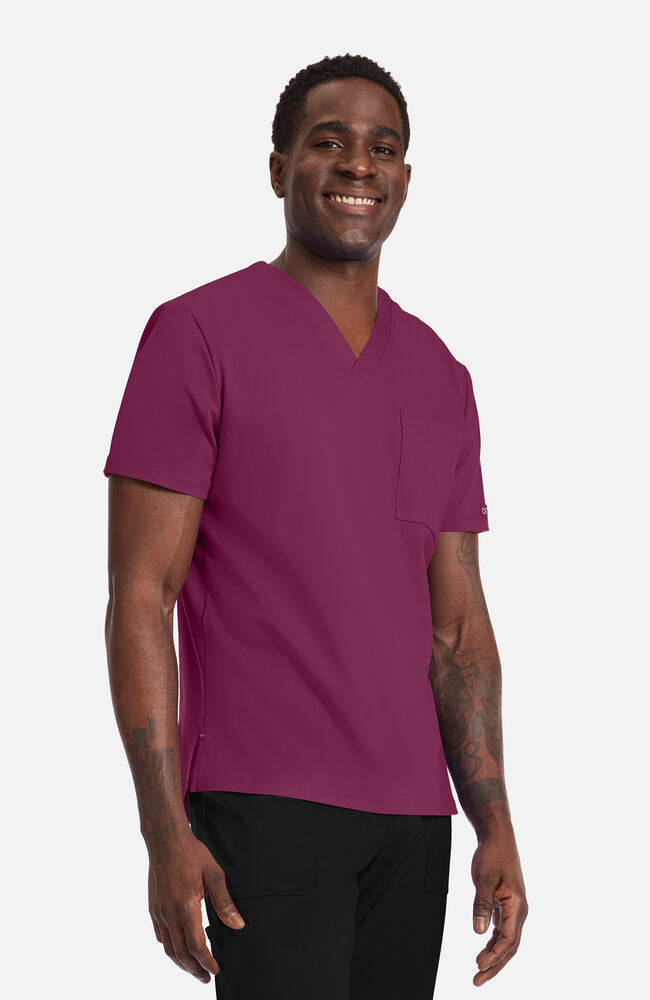 Cherokee Medical Achieve Men's 1-Pocket STRETCH V-Neck Knit Scrub Top