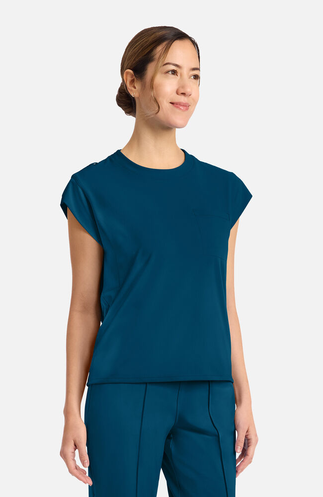 Cherokee Medical Achieve Women's 1-pocket Tuck-In Chest Pocket Crew Neck Scrub Top