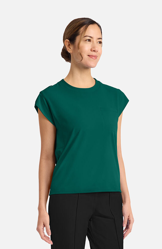 Cherokee Medical Achieve Women's 1-pocket Tuck-In Chest Pocket Crew Neck Scrub Top