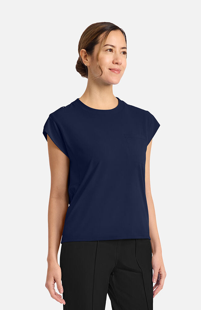Cherokee Medical Achieve Women's 1-pocket Tuck-In Chest Pocket Crew Neck Scrub Top