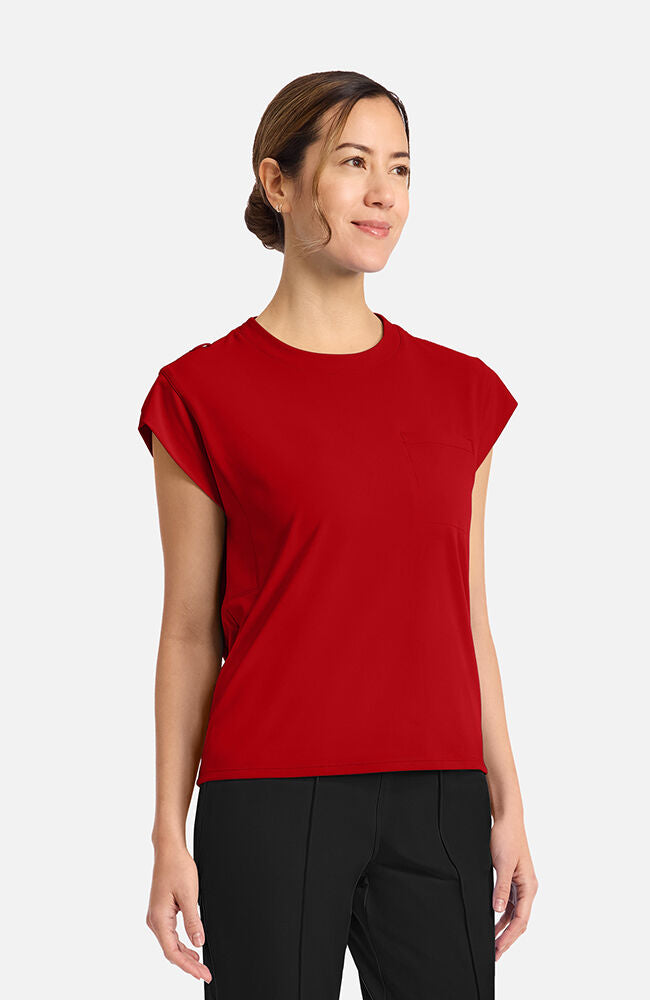 Cherokee Medical Achieve Women's 1-pocket Tuck-In Chest Pocket Crew Neck Scrub Top