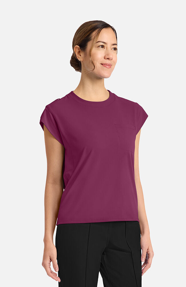 Cherokee Medical Achieve Women's 1-pocket Tuck-In Chest Pocket Crew Neck Scrub Top