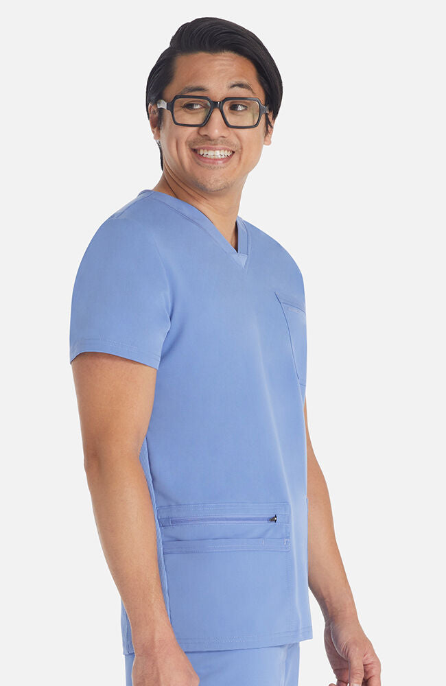 Balance by Dickies Men's Rib Panel V-Neck Scrub Top