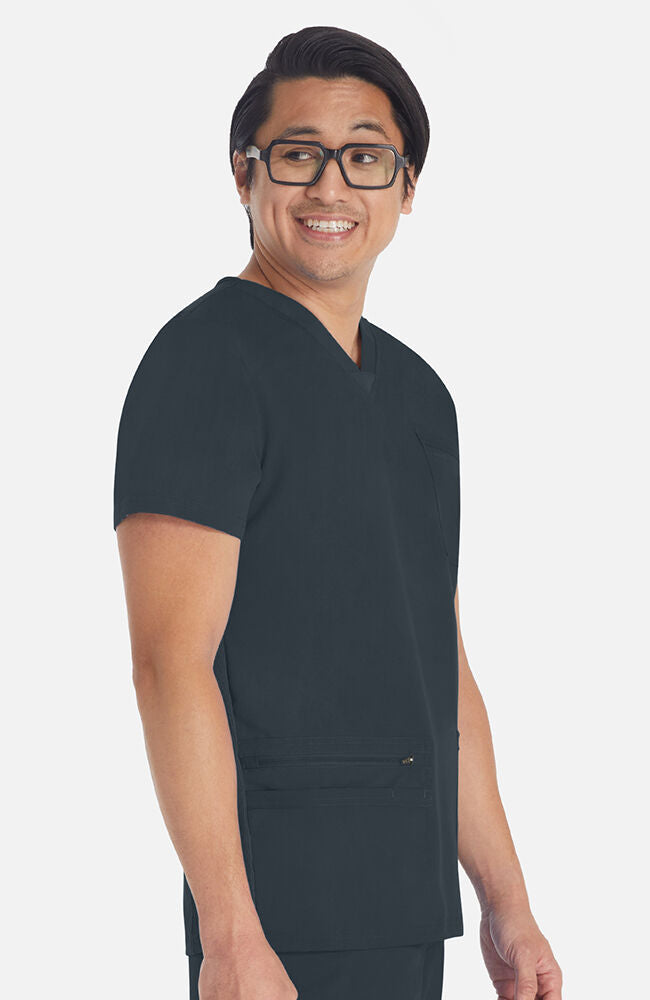 Balance by Dickies Men's Rib Panel V-Neck Scrub Top