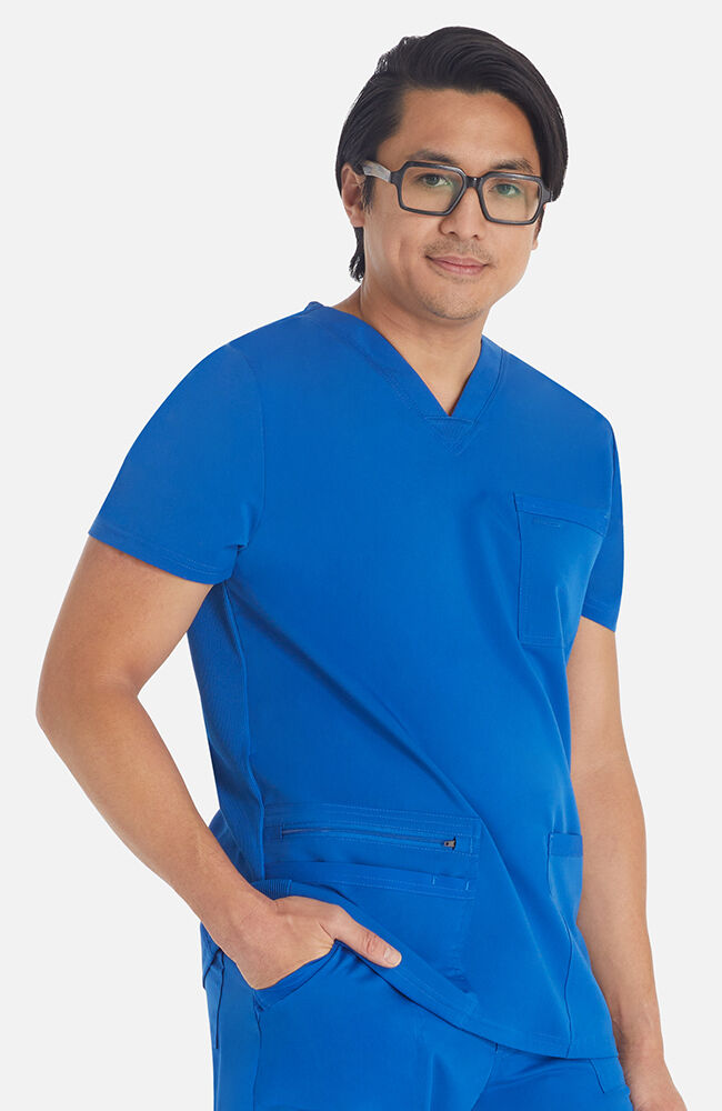 Balance by Dickies Men's Rib Panel V-Neck Scrub Top
