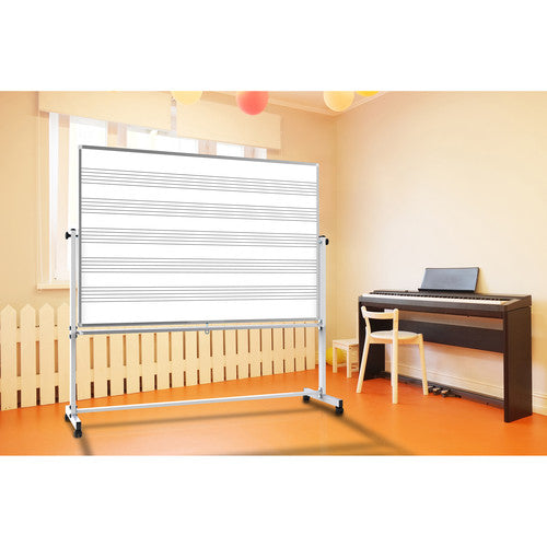 Luxor-MB7248MW 72 x 48" Mobile Double-Sided Music Whiteboard