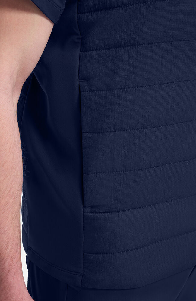 Lifestyle by Healing Hands Men's Zip Front Quilted 4-Pocket Scrub Vest