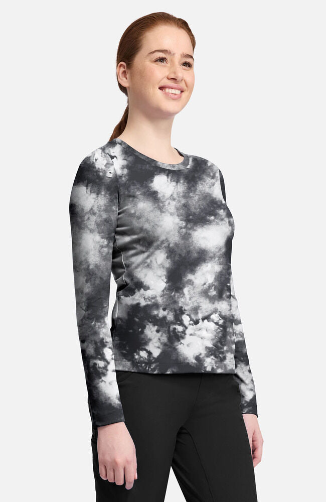 Purple Label by Healing Hands Women's Melissa Tie-Dye Print Underscrub Tee